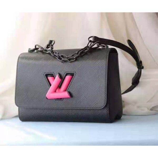 Louis Vuitton LV Women Twist Mini Handbag Iridescent Black Taurillon leather (9)