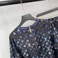 Louis Vuitton Women Silk Long-Sleeved Sweater Flight Mode Navy Blue