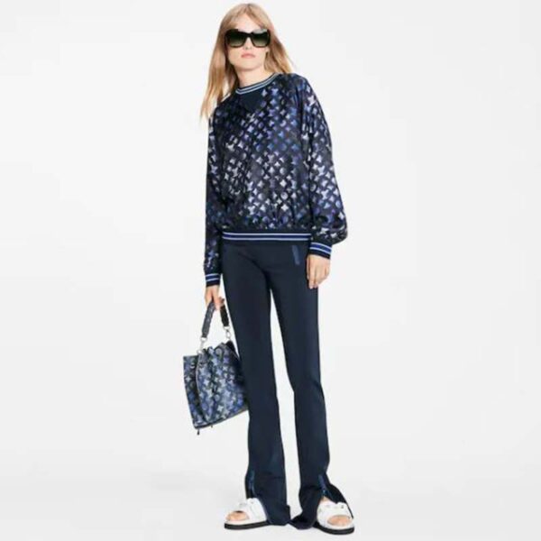 Louis Vuitton Women Silk Long-Sleeved Sweater Flight Mode Navy Blue (2)