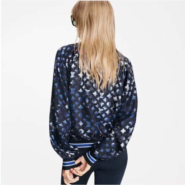 Louis Vuitton Women Silk Long-Sleeved Sweater Flight Mode Navy Blue (3)