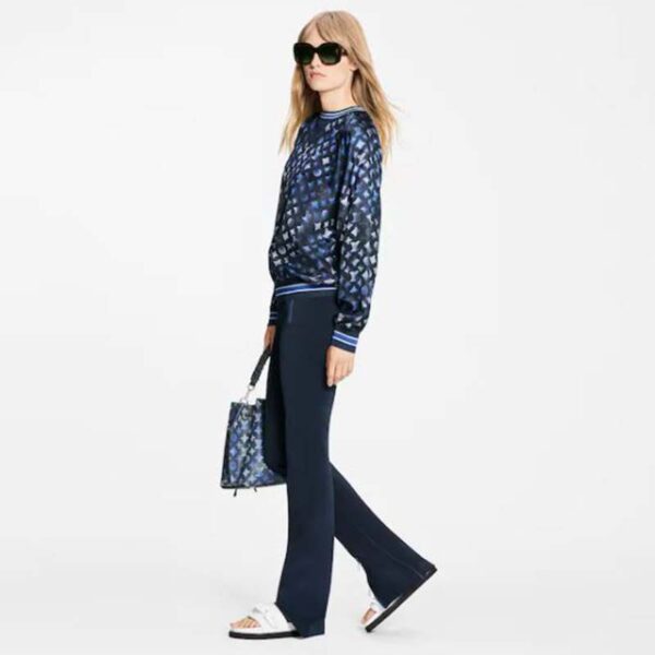 Louis Vuitton Women Silk Long-Sleeved Sweater Flight Mode Navy Blue (4)