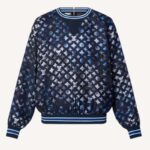 Louis Vuitton Damen Seidenpullover mit langen Ärmeln Flight Mode Marineblau