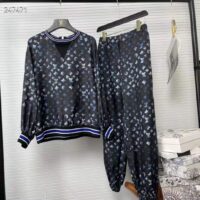 Louis Vuitton Women Silk Long-Sleeved Sweater Flight Mode Navy Blue