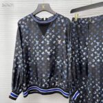 Louis Vuitton Women Silk Long-Sleeved Sweater Flight Mode Navy Blue – Bild 2