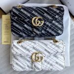 Gucci Women The Hacker Project Small GG Marmont Bag Balenciaga Black Leather - Image 10