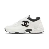 Chanel CC Women Calfskin & Mixed Fibers Sneakers White 1cm Heel