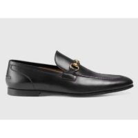 Gucci GG Men Gucci Jordaan Leather Loafer Black Leather Horsebit Blake Construction