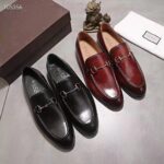 Gucci GG Men Gucci Jordaan Leather Loafer Black Leather Horsebit Blake Construction - Image 4