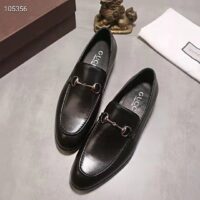 Gucci GG Men Gucci Jordaan Leather Loafer Black Leather Horsebit Blake Construction