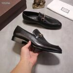 Gucci GG Men Gucci Jordaan Leather Loafer Black Leather Horsebit Blake Construction - Image 5