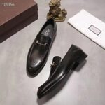 Gucci GG Men Gucci Jordaan Leather Loafer Black Leather Horsebit Blake Construction - Image 3