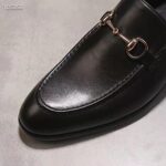 Gucci GG Men Gucci Jordaan Leather Loafer Black Leather Horsebit Blake Construction - Image 7