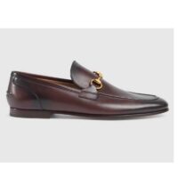 Gucci GG Men Jordaan Leather Loafer Dark Brown Leather Horsebit Blake Construction (2)