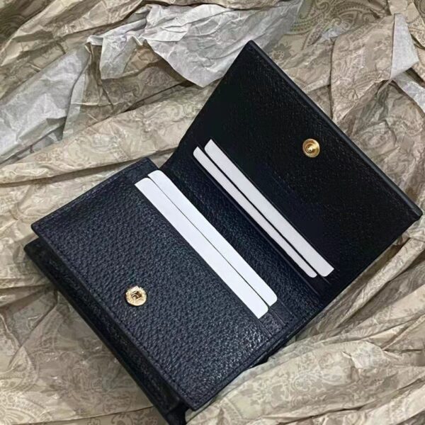 Gucci GG Unisex GG Marmont Berry Card Case Wallet Black Double G (7)