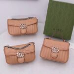 Gucci GG Women GG Marmont Small Beige Matelassé Shoulder Bag Double G - immagine 5