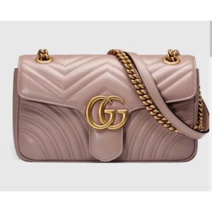 Gucci GG Women GG Marmont Small Matelassé Shoulder Bag Pink Double G