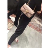 Gucci GG Women GG Marmont Small Matelassé Shoulder Bag Pink Double G (1)