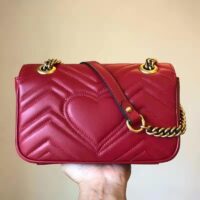 Gucci GG Women GG Marmont Matelassé Mini Bag Red Double G (19)