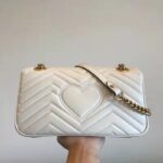 Gucci GG Women GG Marmont Small Matelassé Shoulder Bag White Double G – Bild 6