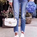 Gucci GG Women GG Marmont Small Matelassé Shoulder Bag White Double G – Bild 19