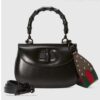 Gucci GG Women Gucci 100 Bag with Bamboo Handles Black Leather
