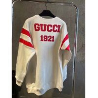 Gucci GG Women Gucci 100 Cotton Sweatshirt Off-White Heavy Felted Jersey (1)