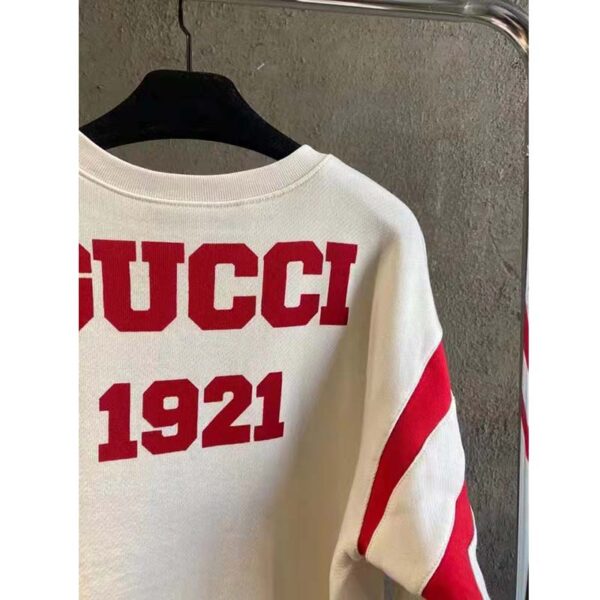 Gucci GG Women Gucci 100 Cotton Sweatshirt Off-White Heavy Felted Jersey (8)