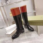 Gucci GG Women Knee-High Boot Harness Black Brown Leather Interlocking G – Bild 7