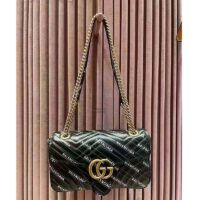 Gucci GG Women The Hacker Project Small GG Marmont Bag Black Double G