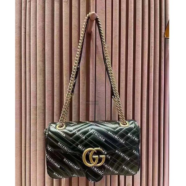 Gucci GG Women The Hacker Project Small GG Marmont Bag Black Double G (4)