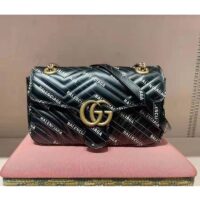 Gucci GG Women The Hacker Project Small GG Marmont Bag Black Double G