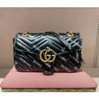 Gucci GG Women The Hacker Project Small GG Marmont Bag Black Double G