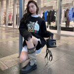 Gucci GG Women The North Face x Gucci Sweatshirt Black Cotton Jersey Crewneck Oversized Fit - Image 6