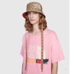 Gucci Men The North Face x Gucci T-Shirt Pink Cotton Jersey Oversize Fit Crewneck - Image 7