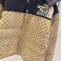 Gucci Men The North Face x Gucci Padded Jacket Beige Ebony GG Canvas (1)