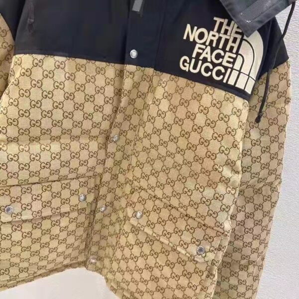 Gucci Men The North Face x Gucci Padded Jacket Beige Ebony GG Canvas (7)