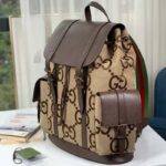 Gucci Unisex Backpack Jumbo GG Camel Ebony Canvas Brown Leather - Bild 4