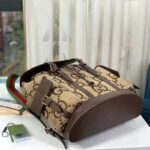 Gucci Unisex Backpack Jumbo GG Camel Ebony Canvas Brown Leather - Bild 7