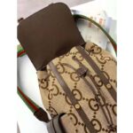 Gucci Unisex Backpack Jumbo GG Camel Ebony Canvas Brown Leather - Bild 9