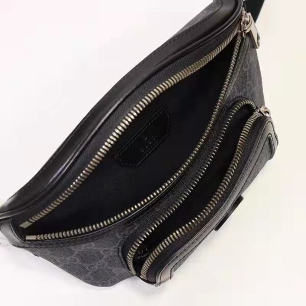Gucci Unisex Belt bag Interlocking G Black GG Supreme Canvas (10)