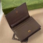 Gucci Unisex Diana Jumbo GG Card Case Camel Ebony Canvas Brown Leather - Bild 6