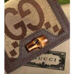 Gucci Unisex Diana Jumbo GG Card Case Camel Ebony Canvas Brown Leather - Bild 7