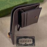 Gucci Unisex Diana Jumbo GG Card Case Camel Ebony Canvas Brown Leather - Bild 8