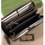 Gucci Unisex Diana Jumbo GG Wallet Camel Ebony Canvas Brown Leather - immagine 4