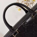 Gucci Unisex GG Embossed Briefcase Bag Black GG Embossed Leather - Bild 9