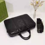 Gucci Unisex GG Embossed Briefcase Bag Black GG Embossed Leather - Bild 6