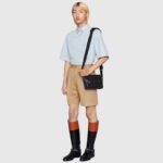 Gucci Unisex GG Embossed Messenger Bag Black GG Embossed Leather – Image 11