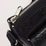 Gucci Unisex GG Embossed Messenger Bag Black GG Embossed Leather – Image 10