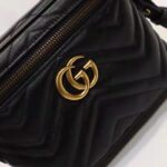 Gucci Unisex GG Marmont Mini Bag Black Chevron Matelassé Leather Double G - Image 7