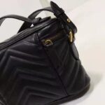 Gucci Unisex GG Marmont Mini Bag Black Chevron Matelassé Leather Double G - Image 8